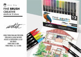 Estuche 12 Rotuladores Dobles Fine Brush Gama Creative | Roymart | Pack 1 Unidades